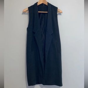 Long heather gray vest